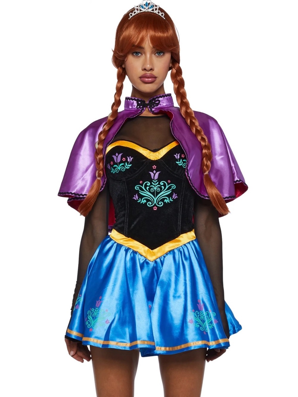 Dolls Kill Purple and Blue Satin Princess Costume Dress